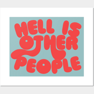 Jean Paul Sartre 'Hell Is Other People' Typography Design Posters and Art